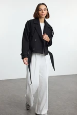 Trendyol Black Soft Textured Seasonal Short Oversize Cashmere Coat