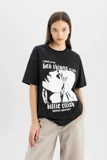 DEFACTO Cool Billie Eilish Oversize Fit Crew Neck Short Sleeve T-Shirt