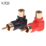 1/2Pcs 90 Degree RCA Right Angle Connector Plug Adapters Male To Female M/F 90 Degree Elbow Audio Adapter