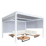 Bioklimatická pergola HWC-L41 3x3 se 3 bočními stěnami Bílá