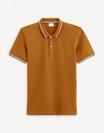 Brown men's polo shirt Celio Decolrayeb