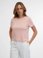 Cream-pink women's striped T-shirt ORSAY