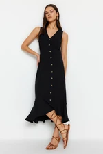 Trendyol Black Button Detailed Woven Woven Dress