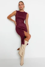 Trendyol Purple Plain Midi Woven Dress