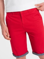 Ombre Men's chinos shorts with denim trim