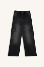 DEFACTO Girls Wide Leg Cargo Wide Leg Jeans