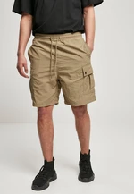 Nylon Khaki Cargo Shorts