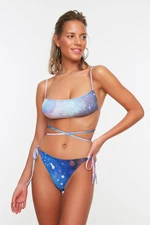 Trendyol Galaxy Pattern Bikini Bottoms With Tie Detail