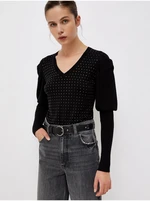 Black Women's Patterned Blouse with Balloon Sleeves Liu Jo - Ladies