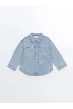 LC Waikiki LCW baby Light Blue Rodeo Shirt Collar Embroidered Baby Girl Jean Jacket