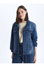 LC Waikiki Plain Long Sleeve Women's Jean Shirt Jacket