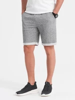 Ombre Men's LOOSE FIT melange fabric shorts - gray