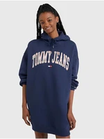 Tommy Hilfiger Jeans Dress - TJW COLLEGIATE LOGO HOODIE DRESS blue