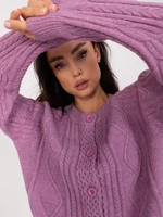 Lila pletený cardigan