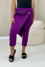 Punto Milano winter pants with decorative zipper dark purple