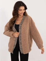 Brown loose cardigan without fastening