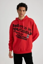 DEFACTO Oversize Fit Hooded Printed Sweatshirt