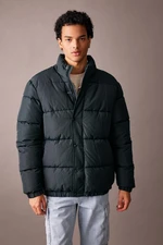 DEFACTO Stand Collar Puffer Jacket with Zipper and Snap Pocket