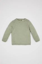 DEFACTO Baby Boy Mint Crew Neck Basic Plain Knit Sweater