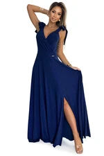 Long dress with neckline and tie on the shoulders Numoco