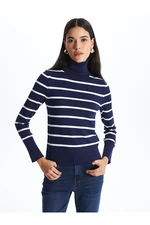 LC Waikiki Turtleneck Striped Long Sleeve Women's Knitwear Sweater