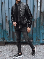 Men's leather jacket black Dstreet