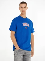 Modré pánské tričko Tommy Jeans Modern Sport - Pánské