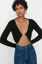 Trendyol Black Crop Knitwear Cardigan