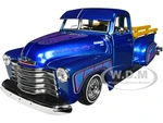 1950 Chevrolet 3100 Pickup Truck Lowrider Candy Blue with Graphics "Lowriders" Series 1/25 Diecast Model Car by Maisto