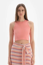 Dagi Salmon Ribbed Crop