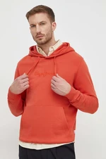 Mikina Pepe Jeans JOE HOODIE pánska, oranžová farba, s kapucňou, melanžová, PM582573