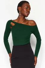 Trendyol Emerald ablak/kivágott kötöttáru pulóver