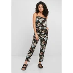 Women's Viscose Bandeau Jumpsuit Black Tropical