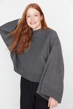 Trendyol Anthracite Bat Sleeve Knitwear Sweater