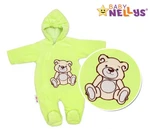 BABY NELLYS Zimní kombinézka/overálek Teddy Bear- zelená, vel. 68 (3-6m)