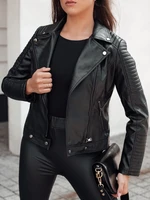 Women's leather jacket ramoneska short black Dstreet