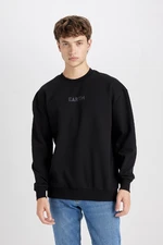 DEFACTO Boxy Fit Crew Neck Printed Sweatshirt