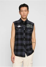 Men's sleeveless shirt Ozzy Checkshirt sleeveless black/gray