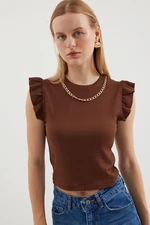 Bigdart 0430 Knitted Blouse - Brown