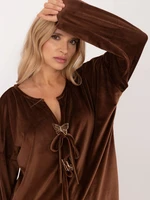 Brown velour blouse large size