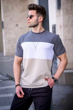 Madmext Men's Color Block Smoky T-Shirt 5826