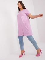 Light Purple Women's Plus Size Cotton Basic Dress