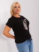 Black cotton blouse of larger size