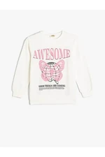 Koton Butterfly Sweatshirt Long Sleeve Crew Neck Cotton