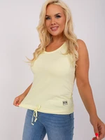 Plus Size Light Yellow Women's Sleeveless Top