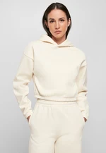 Women's short oversized hoodie whitesand