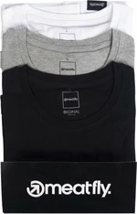 Meatfly Basic Multipack Black/Grey Heather/White S Tricou