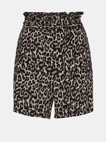 Brown and black patterned shorts with ties VERO MODA Simply - Women