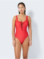 Red women's one-piece swimsuit Noisy May Wave - Women's