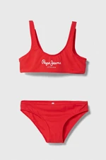 Dvoudílné dětské plavky Pepe Jeans PEPE SC BIKINI SET červená barva